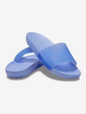 Crocs Splash Glossy Slide Women's Sandal- Moon Jelly Slip On Size 9 Lilac Color